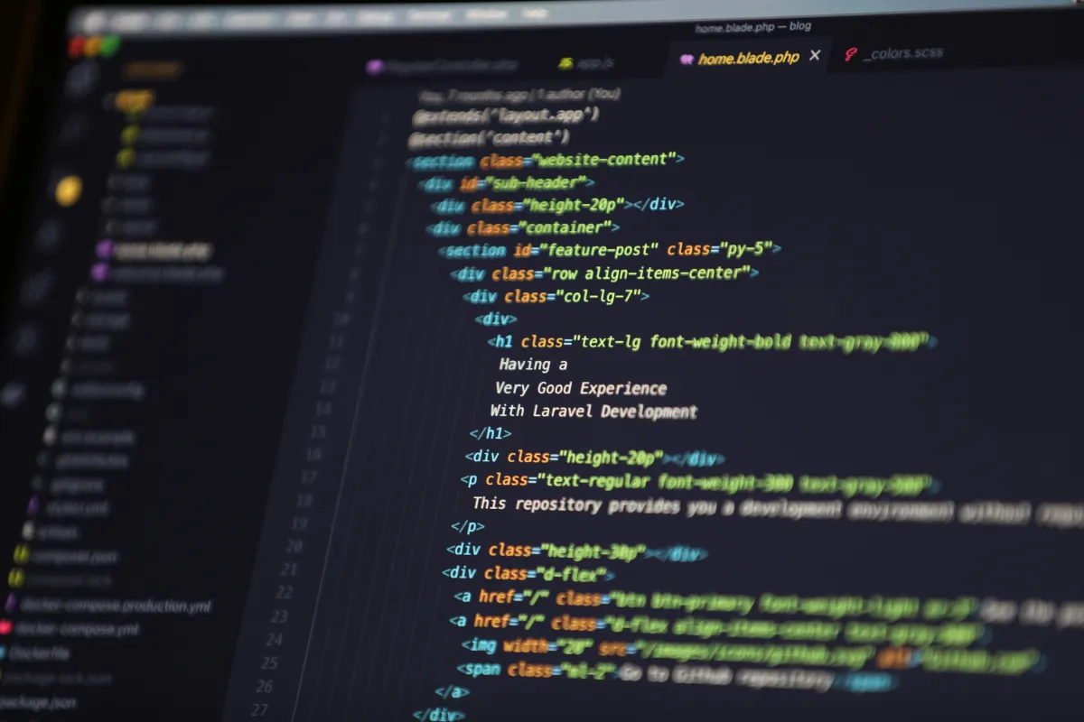 Close-up of application code on a monitor